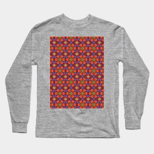 Orange Floral Pattern Long Sleeve T-Shirt